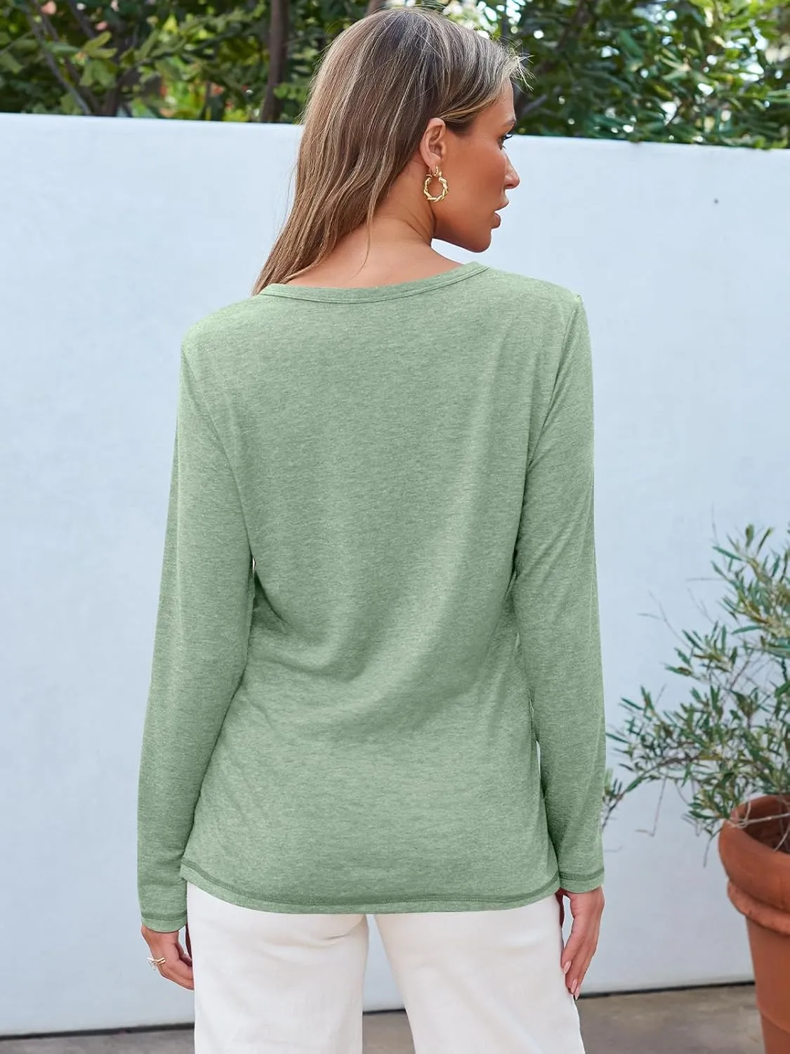 SUNBS Womens 3 Packs Long Sleeve Shirts Loose Fit Fall Tops Fashion Clothes Outfits 2025 Basic Tee Crew Neck Tops