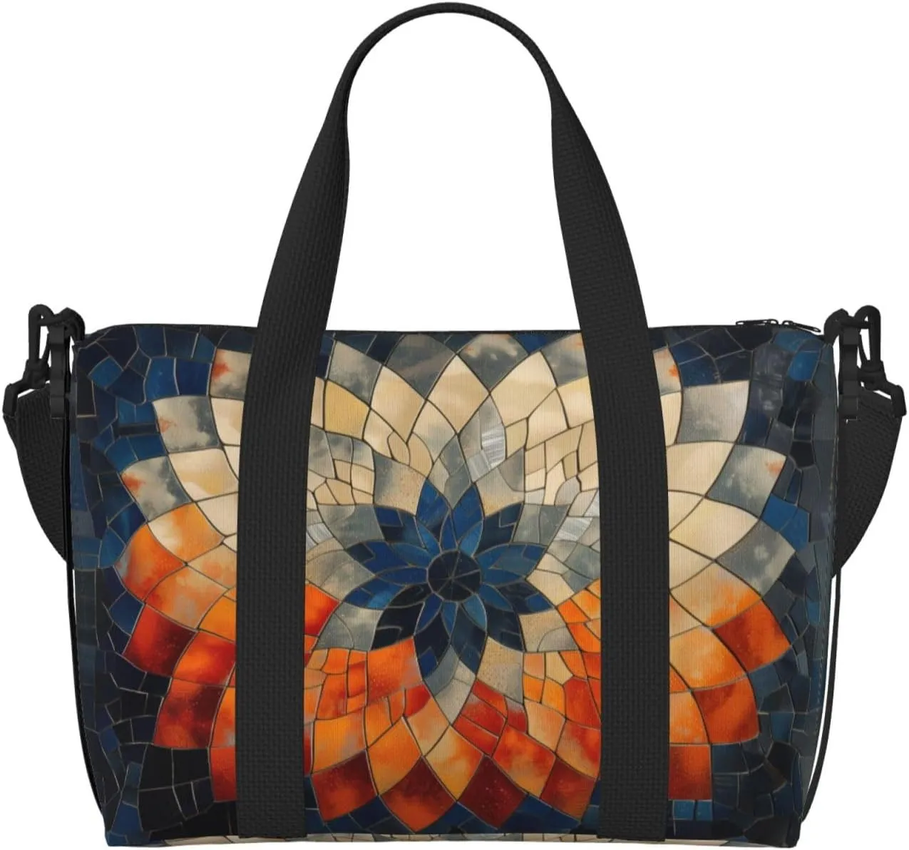 sunburst art print Travel Duffel Bag, Sports Tote Gym Bag, Swim Pool Bag Large Shoulder Tote Bag for Beach Weekender