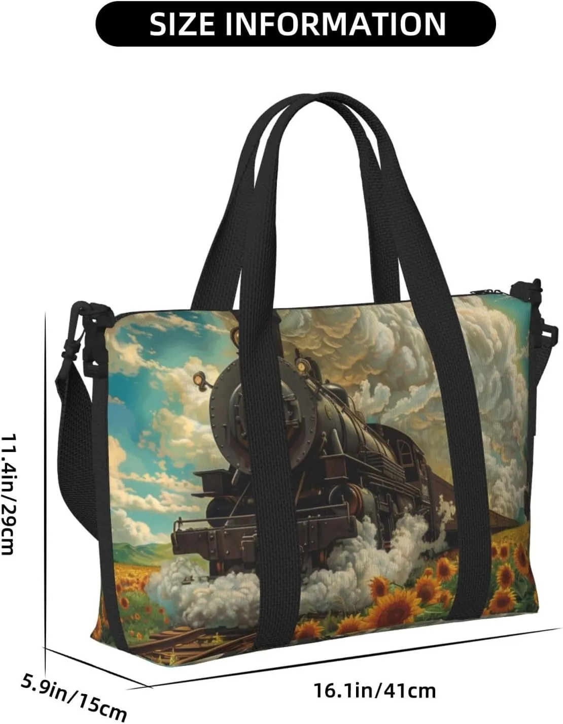 sunflowr print Travel Duffel Bag, Sports Tote Gym Bag, Swim Pool Bag Large Shoulder Tote Bag for Beach Weekender