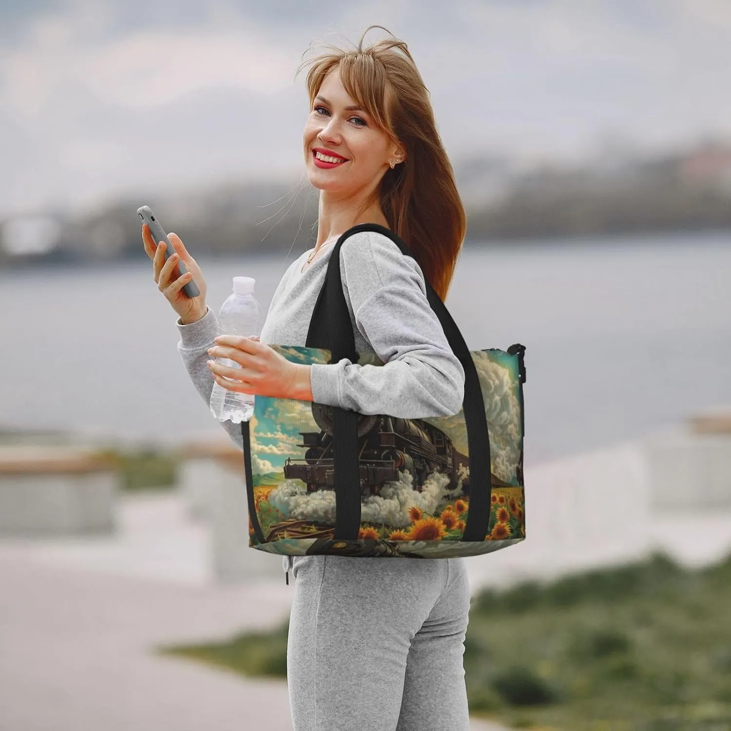 sunflowr print Travel Duffel Bag, Sports Tote Gym Bag, Swim Pool Bag Large Shoulder Tote Bag for Beach Weekender