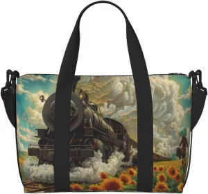 sunflowr print Travel Duffel Bag, Sports Tote Gym Bag, Swim Pool Bag Large Shoulder Tote Bag for Beach Weekender