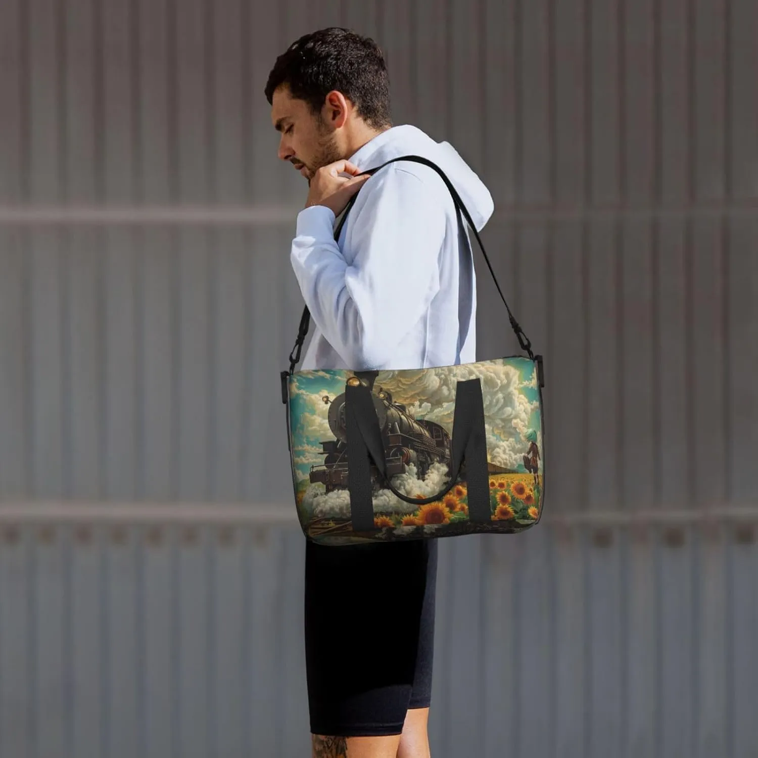 sunflowr print Travel Duffel Bag, Sports Tote Gym Bag, Swim Pool Bag Large Shoulder Tote Bag for Beach Weekender