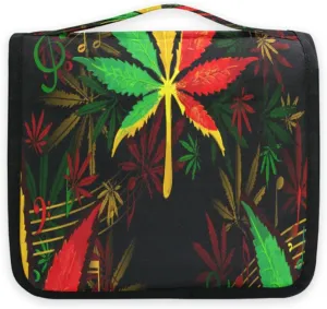 susiyo Notes and Stave Leaf Travel Toiletry Bag for women, Portable Hanging Organizer for Full-Sized Shampoo, Conditioner, Brushes Set, Travel-Size