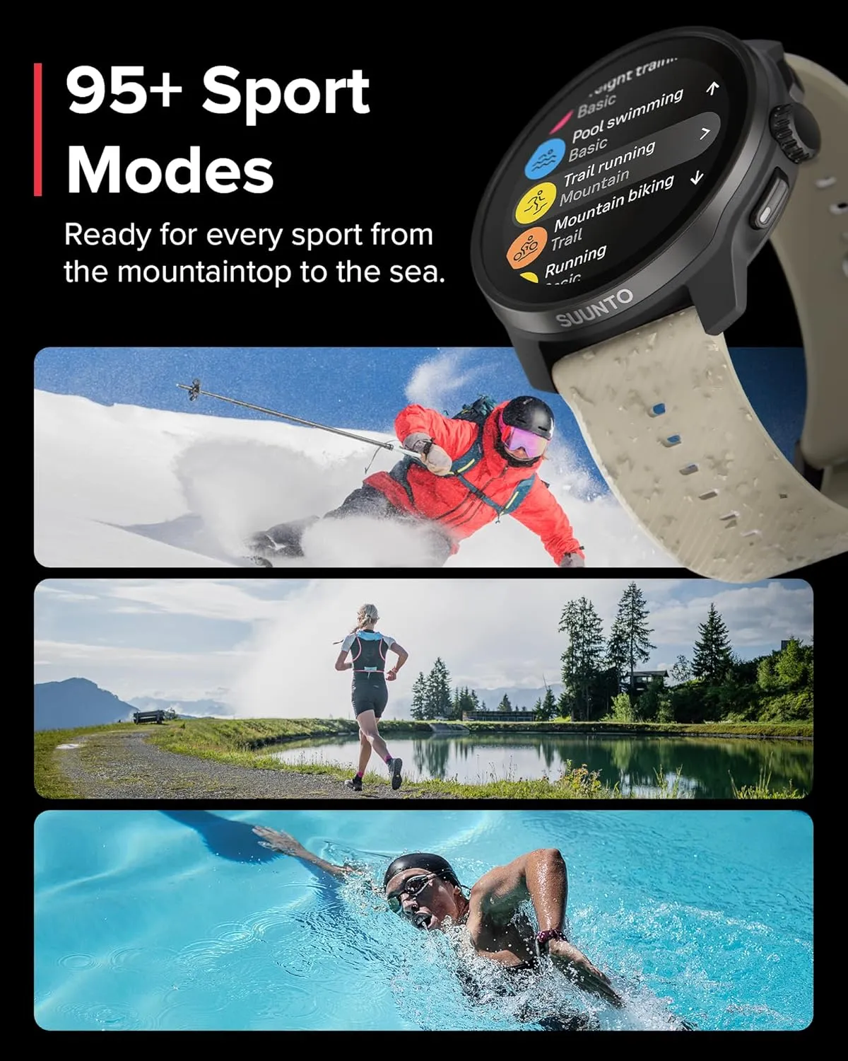 SUUNTO Race S GPS Sports Watch, 1.32" AMOLED Touchscreen w/Crown, 13 Days Battery Life, Training & Sleep Health Tracking, Dual-GNSS, 32GB Global Offline Maps, Lightweight for Running, Gravel Gray
