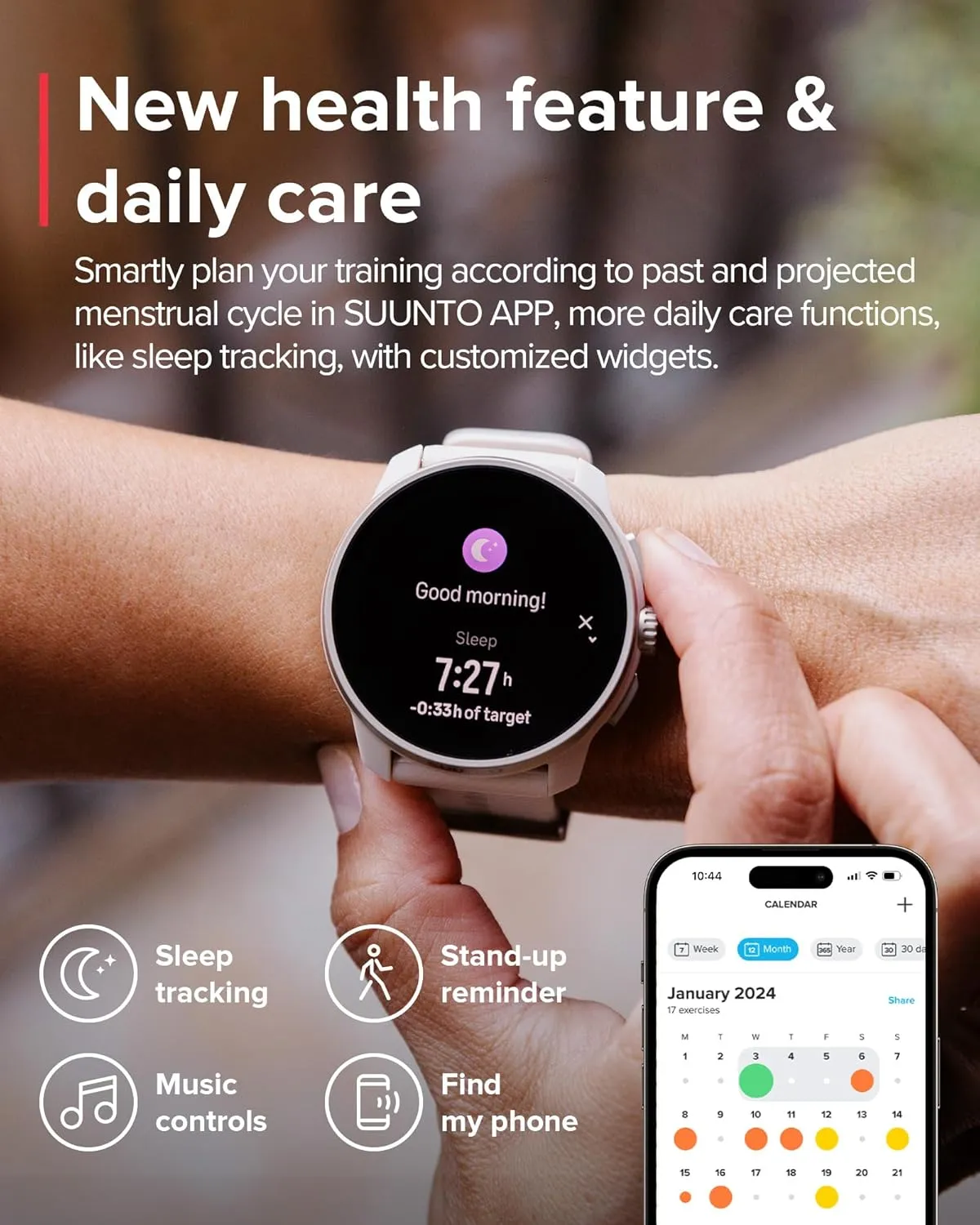 SUUNTO Race S GPS Sports Watch, 1.32" AMOLED Touchscreen w/Crown, 13 Days Battery Life, Training & Sleep Health Tracking, Dual-GNSS, 32GB Global Offline Maps, Lightweight for Running, Powder Gray