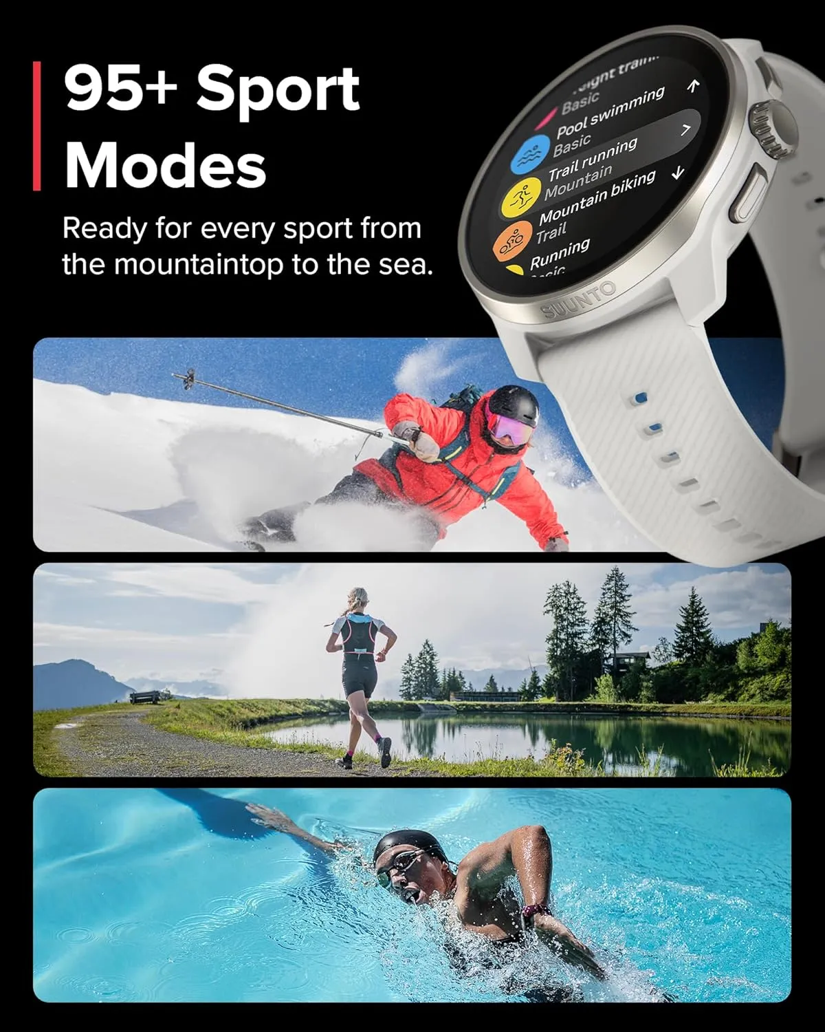 SUUNTO Race S GPS Sports Watch, 1.32" AMOLED Touchscreen w/Crown, 13 Days Battery Life, Training & Sleep Health Tracking, Dual-GNSS, 32GB Global Offline Maps, Lightweight for Running, Powder Gray