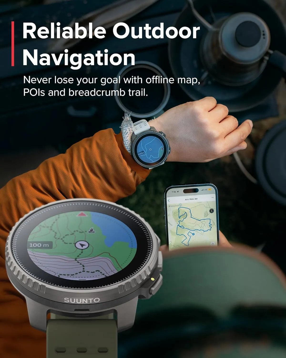 SUUNTO Vertical Solar GPS Watch, Premium Multisport Watch w/60-Day Battery Life, 1.4 inch Large Touchscreen, Heart Rate & Sleep Tracking, Dual-GNSS Navigation, Free Global Offline Map, Ti Forest