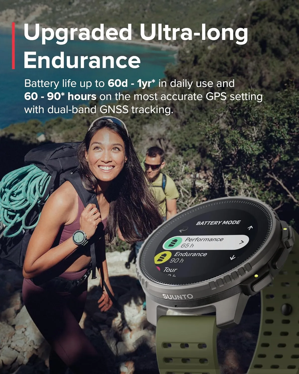 SUUNTO Vertical Solar GPS Watch, Premium Multisport Watch w/60-Day Battery Life, 1.4 inch Large Touchscreen, Heart Rate & Sleep Tracking, Dual-GNSS Navigation, Free Global Offline Map, Ti Forest