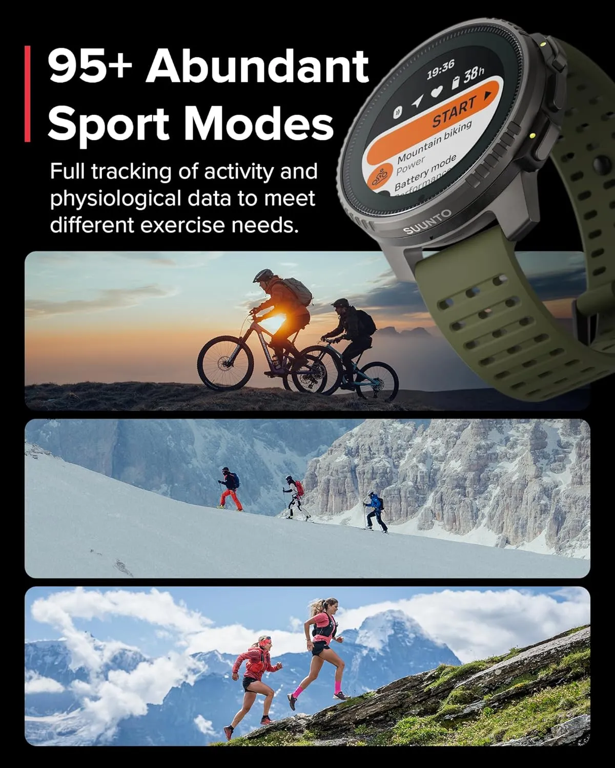 SUUNTO Vertical Solar GPS Watch, Premium Multisport Watch w/60-Day Battery Life, 1.4 inch Large Touchscreen, Heart Rate & Sleep Tracking, Dual-GNSS Navigation, Free Global Offline Map, Ti Forest