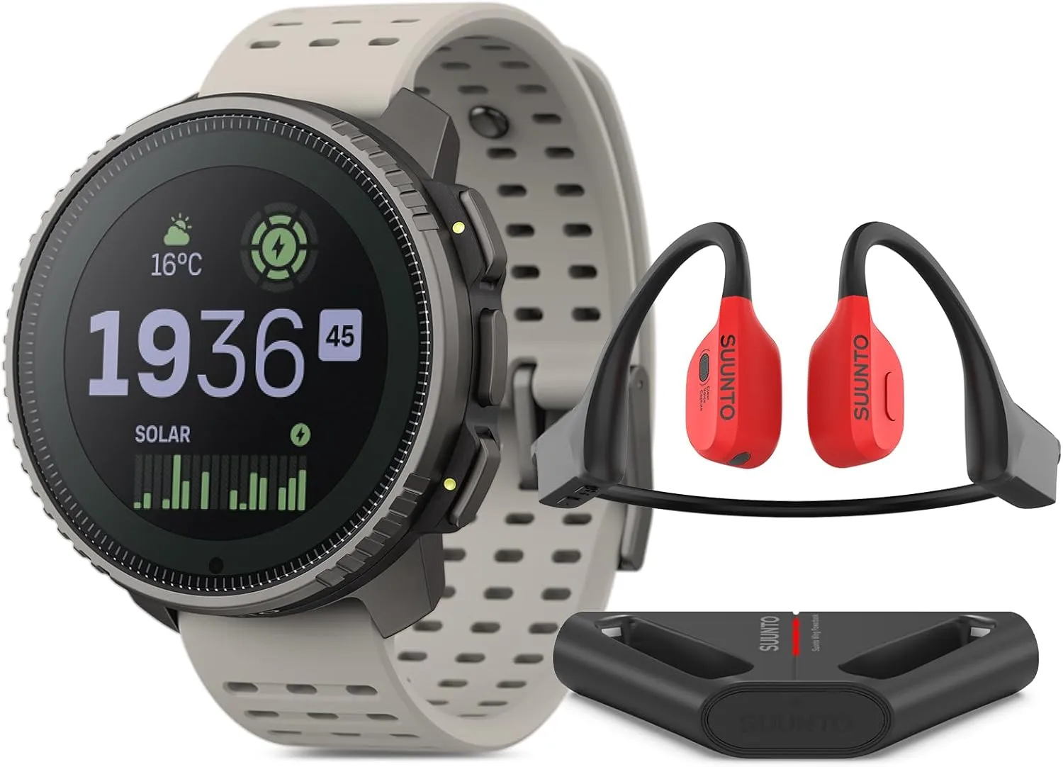 SUUNTO Vertical Titanium Solar Sand Wing Open-Ear Bone Conduction Headphone Red