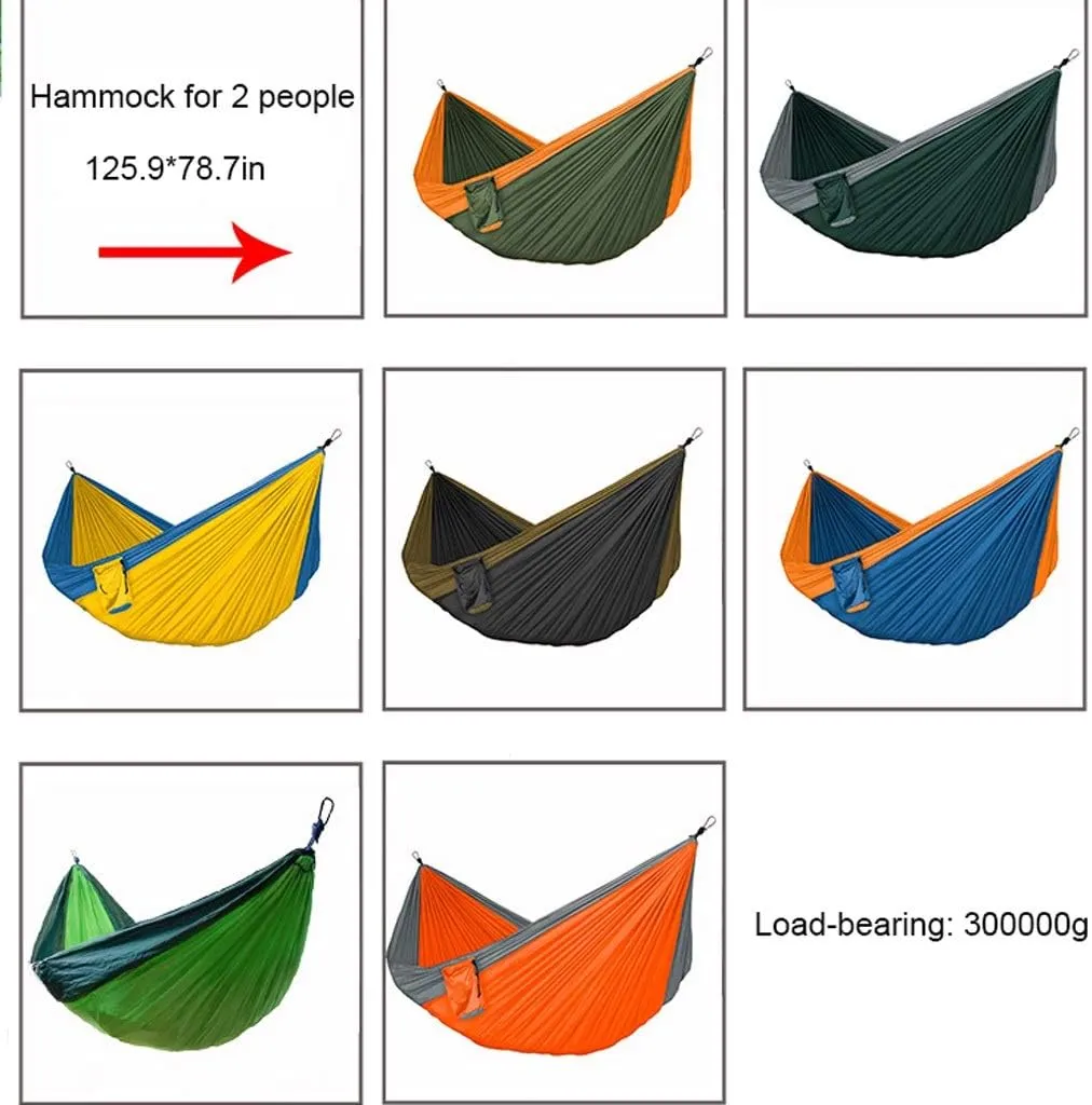 Swings Single Double Outdoor Hammock Swing 125.9x78.7 Inch Nylon Parachute Cloth Portable Hammock Leisure Travel Camping Hammock Swing Swing Outside Toys (Color : B)