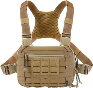 Tactical EDC Chest Bag 2L Utility Molle Chest Rig Pouch with CCW Compartment Adjustable Strap Outdoor