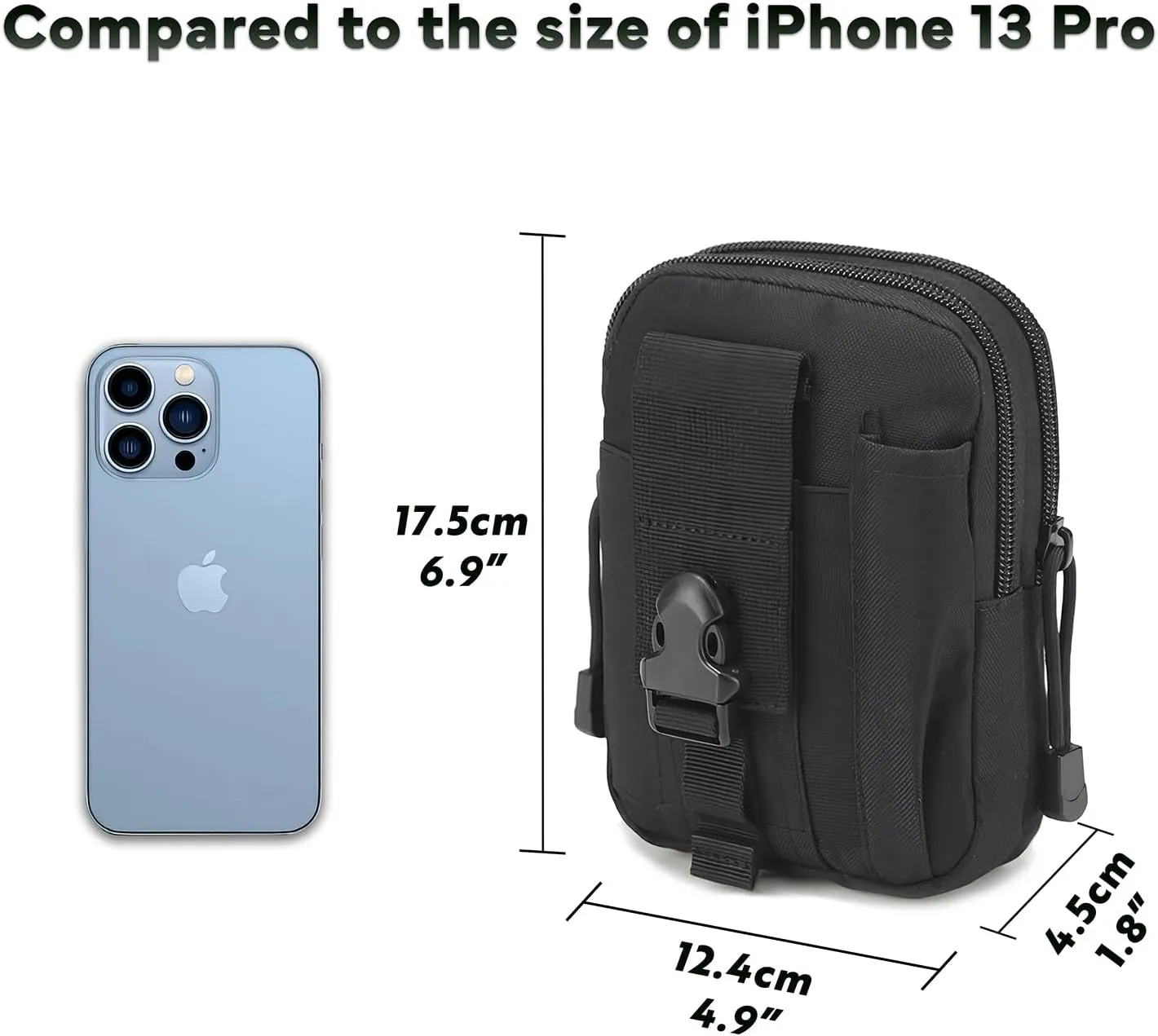 Tactical Waist Pouch MOLLE EDC Pouch Outdoor Man Waist Bag with Phone Belt Clip Holder Holster Carrying Pouch for Smartphone