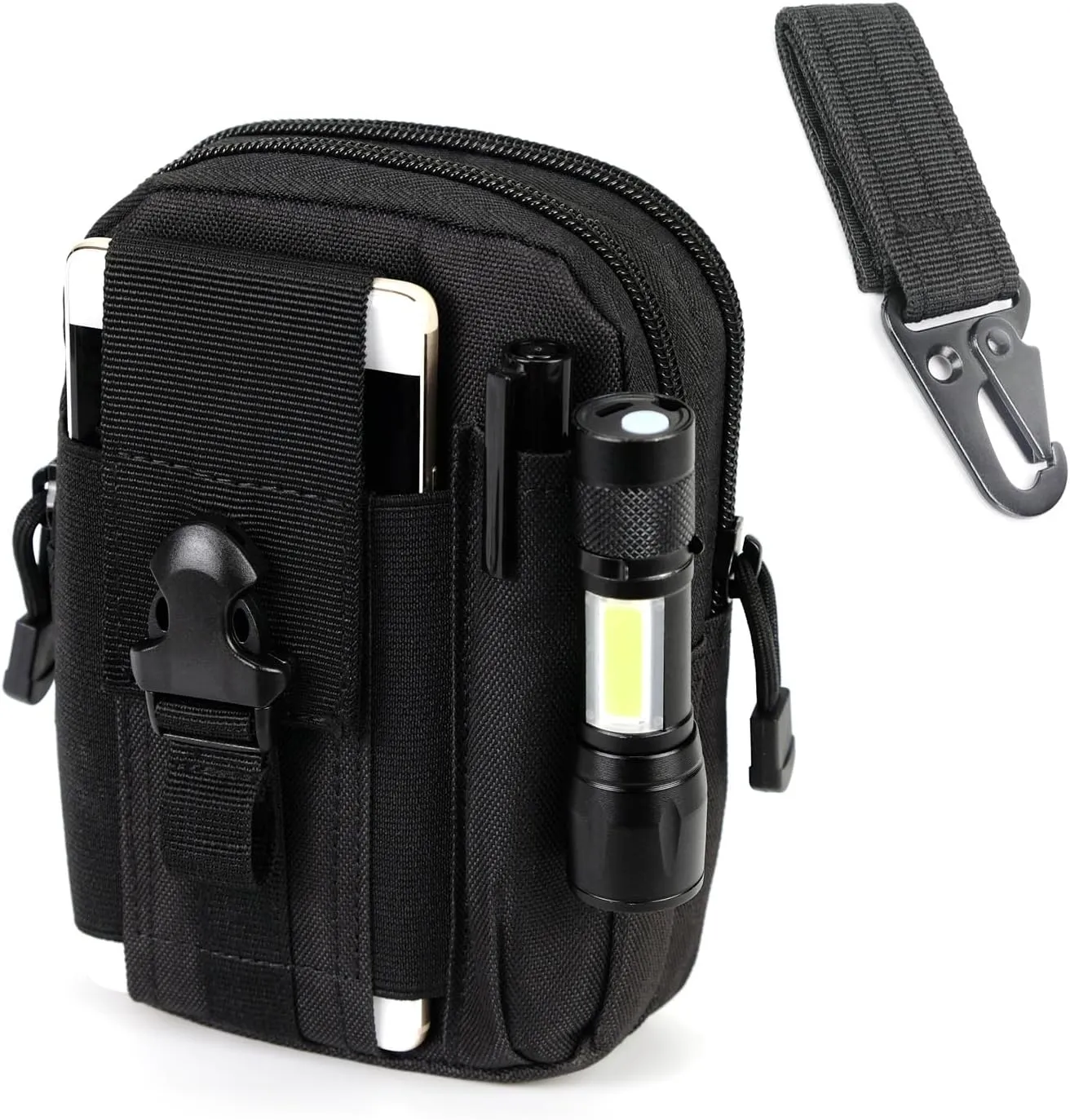 Tactical Waist Pouch MOLLE EDC Pouch Outdoor Man Waist Bag with Phone Belt Clip Holder Holster Carrying Pouch for Smartphone