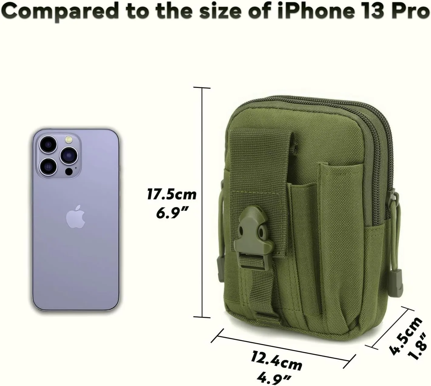 Tactical Waist Pouch MOLLE EDC Pouch Outdoor Man Waist Bag with Phone Belt Clip Holder Holster Carrying Pouch for Smartphone