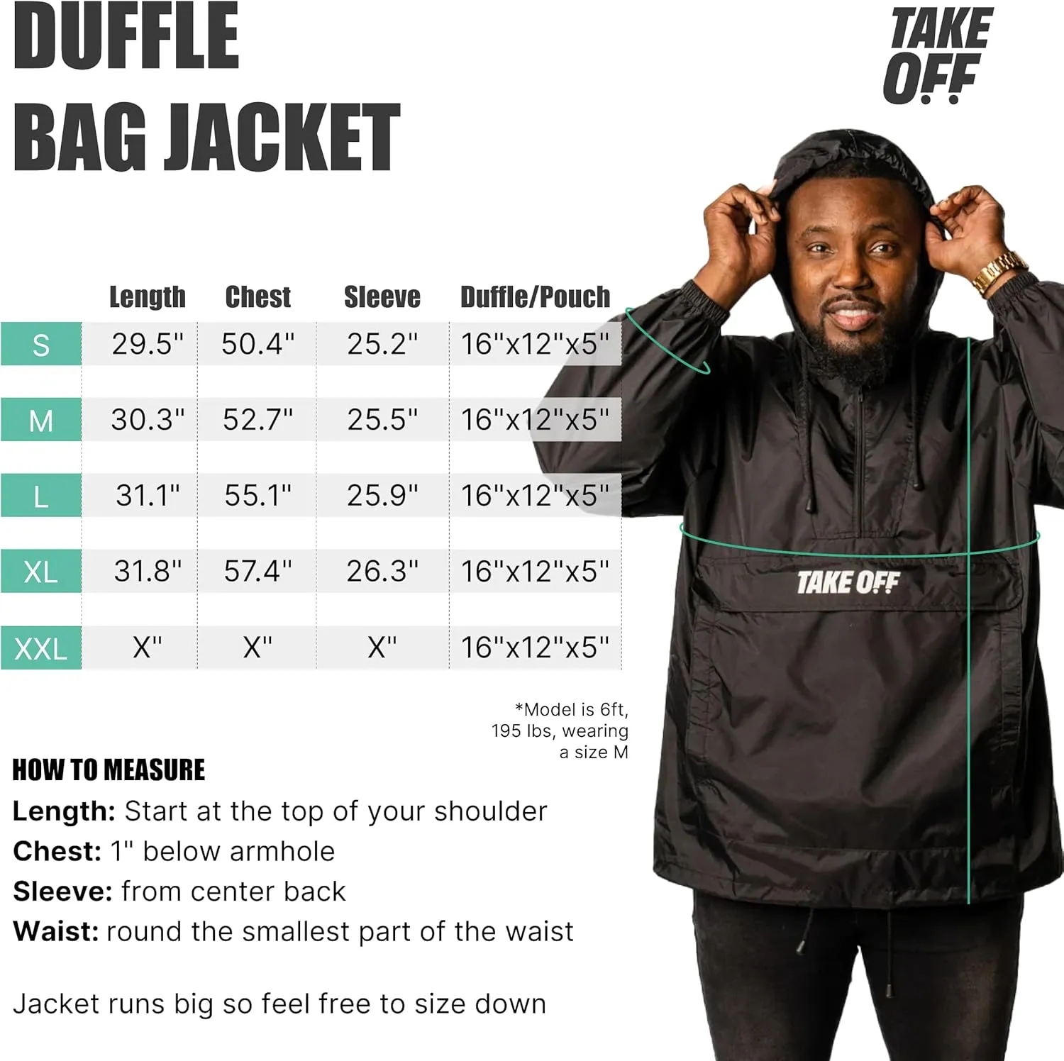 Take OFF Luggage - 3 in 1 Duffle Bag, Large Pocket Jacket or Pouch, Lightweight Oversized Windbreaker, Convertible Waterproof Garment, Personal Item & Carry On Accessories for Travel Essentials, Pink