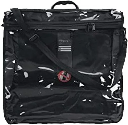 Tallit Tote Bag Rain Proof Black with Carry Handle Clear Front in Size Large 16.5" W X 17" H