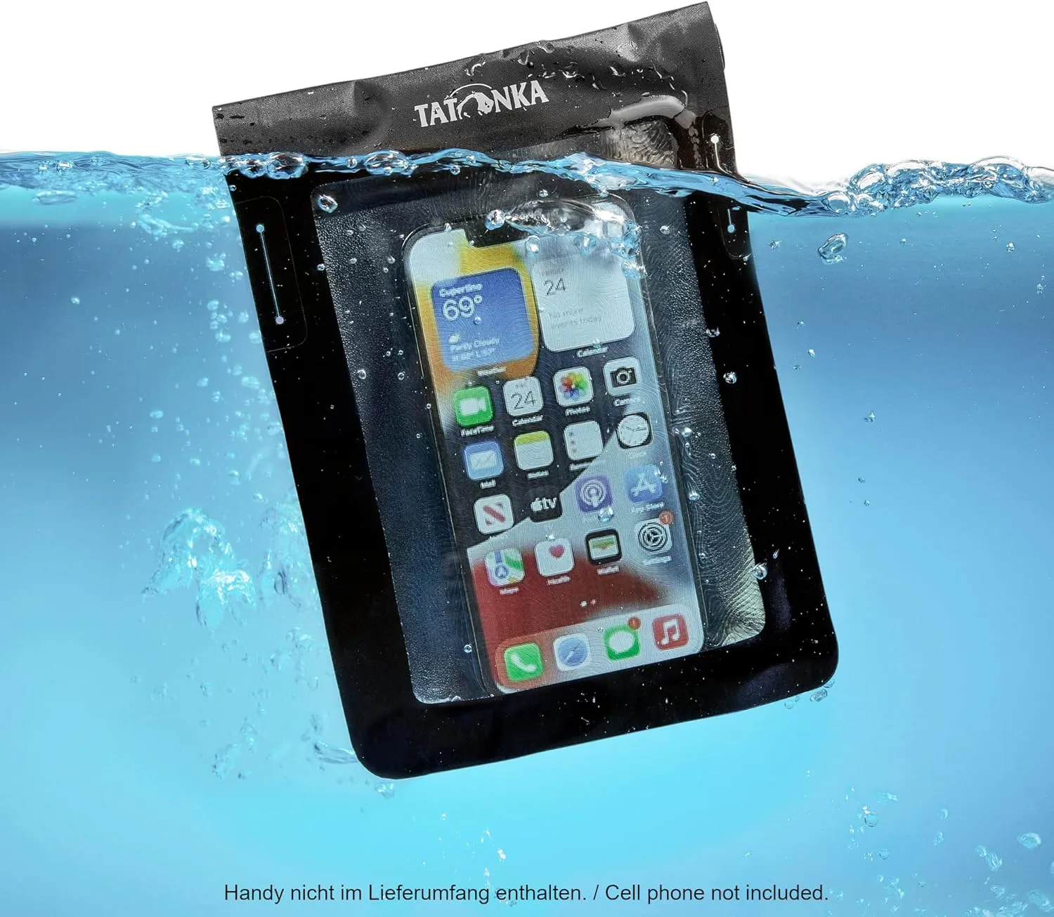 Tatonka WP Dry Bag A6 - Waterproof Mobile Phone Case with Viewing Window for Operating Touch Displays - Waterproof According to IPX7 Standard - 23.5 x 16 cm (Black)