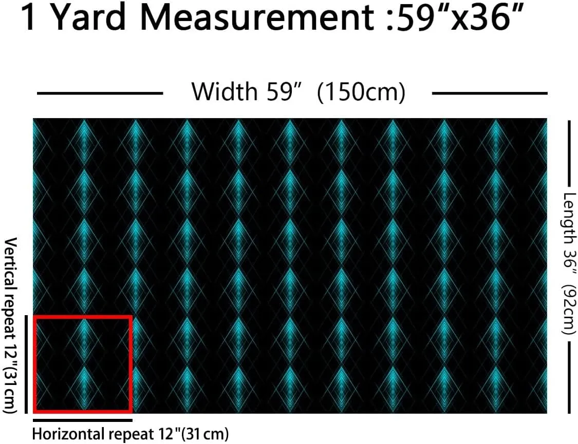 Teal and Black Fabric by The Yard 2 Yards Kids Ombre Decorative Waterproof Outdoor Fabric for Boys Teens Ombre Effects Upholstery Fabric for Chairs Abstract Art Design Outdoor Fabric