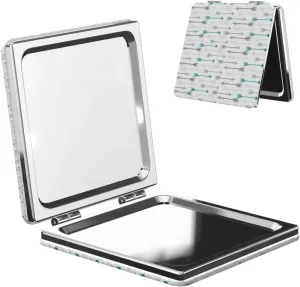 Teal Retro Arrow Pattern Women Small Makeup Mirror Compact Handheld Cosmetic Mirror for Purse Pocket