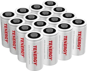 Tenergy Premium 16 Pack NonRechargeable CR123A 3V Lithium Battery, 1600mAh Primary Battery for Arlo Cameras, Photo Lithium Batteries, Security Cameras, Smart Sensors, and More