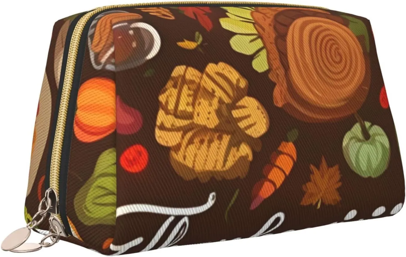 Thanksgiving Toiletry Pouch, Travel-Friendly Makeup Organizer For Makeup Brushes, Lipsticks
