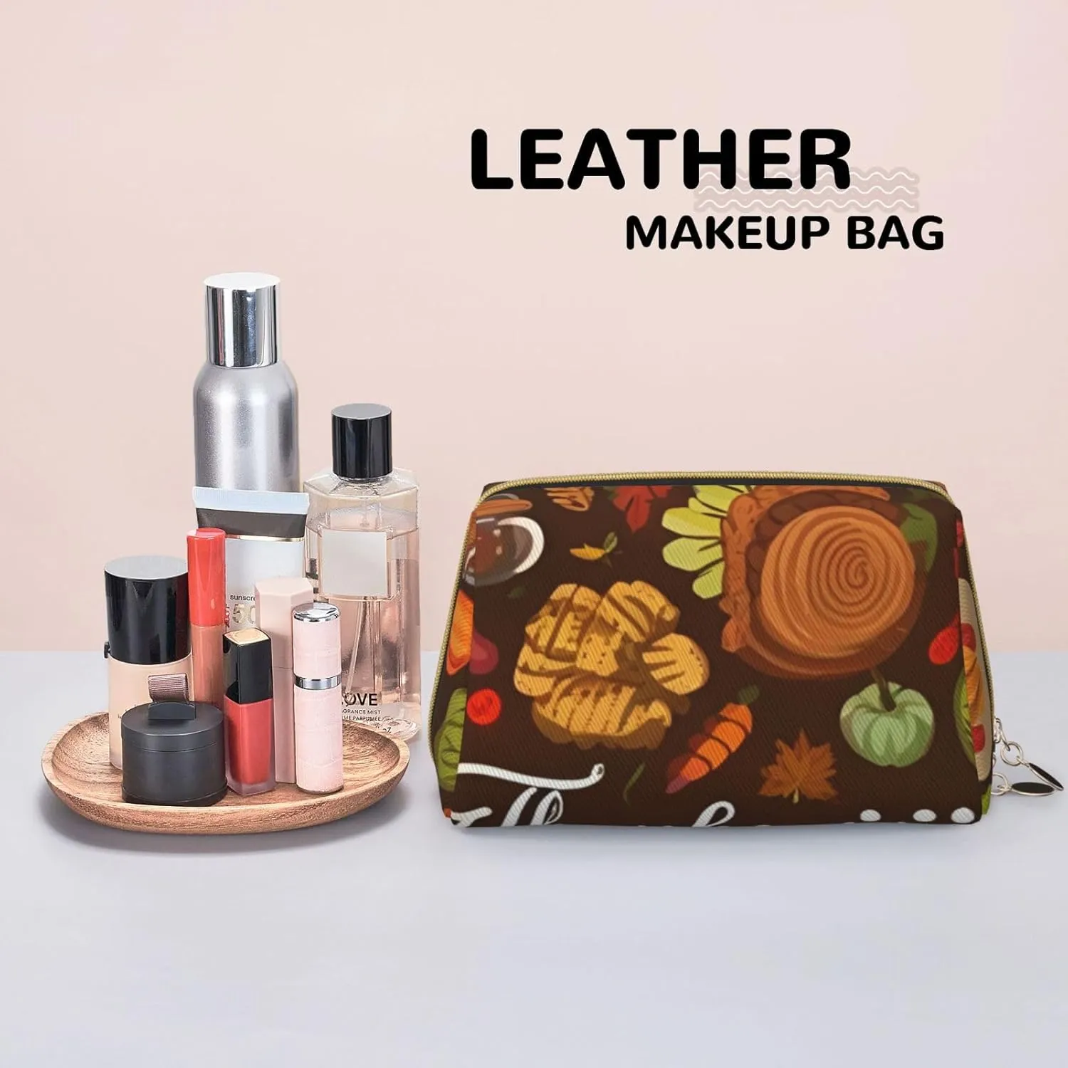 Thanksgiving Toiletry Pouch, Travel-Friendly Makeup Organizer For Makeup Brushes, Lipsticks