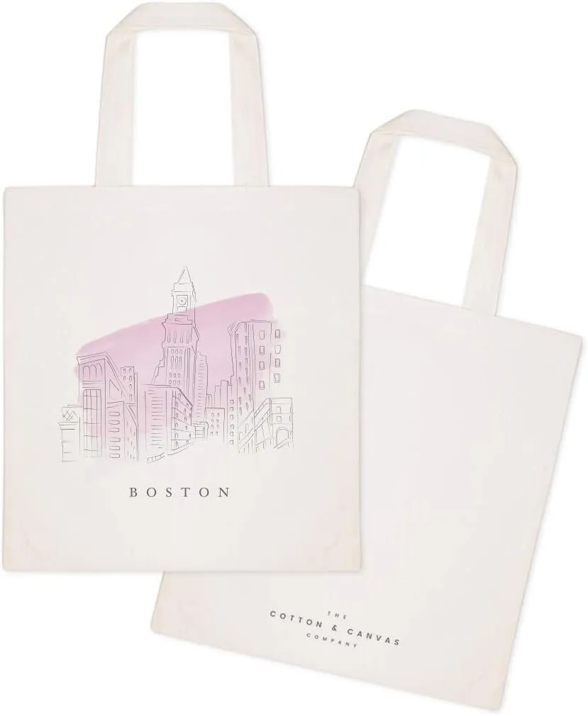 The Cotton & Canvas Co. Cityscape, Souvenir, Beach, Shopping and Travel Reusable Shoulder Tote and Handbag