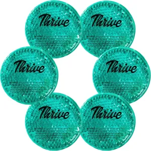 Thrive Round Hot & Cold Ice Packs (6 Pack) – FSA HSA Approved Product - Reusable Gel Bead Ice Pack w/Cloth Fabric Backing – Hot and Cold Pack for Tired Eyes, Sinus Relief (Mint)