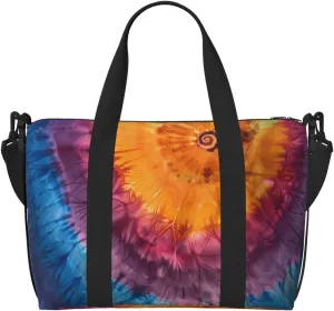 tie dye orange print Travel Duffel Bag, Sports Tote Gym Bag, Swim Pool Bag Large Shoulder Tote Bag for Beach Weekender, 202-406-121