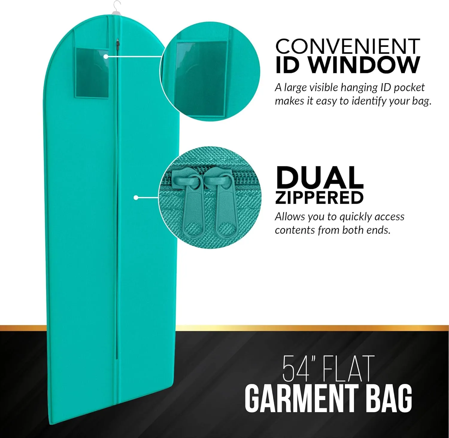 Tiffany Dress and Gown Garment Travel Bags - 54" x 24" -Women's, Hanging Window