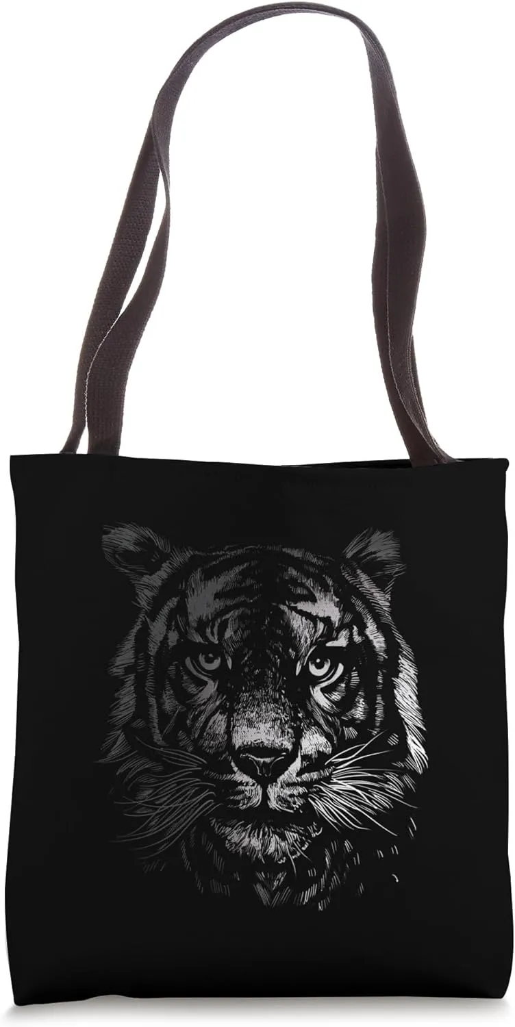 Tiger Large Cat Predatory Cat Tiger Head Tote Bag