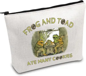 Toad Novel Book Inspire Makeup Bag Frog Novel Merch Story Characters Gift Arnold Lobel Quote Bag (Frog Toad)