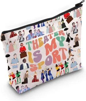 TOBGBE Broadway Musical Merchandise Zipper Makeup Bag Broadway Cosmetic Bag For Theater Lovers