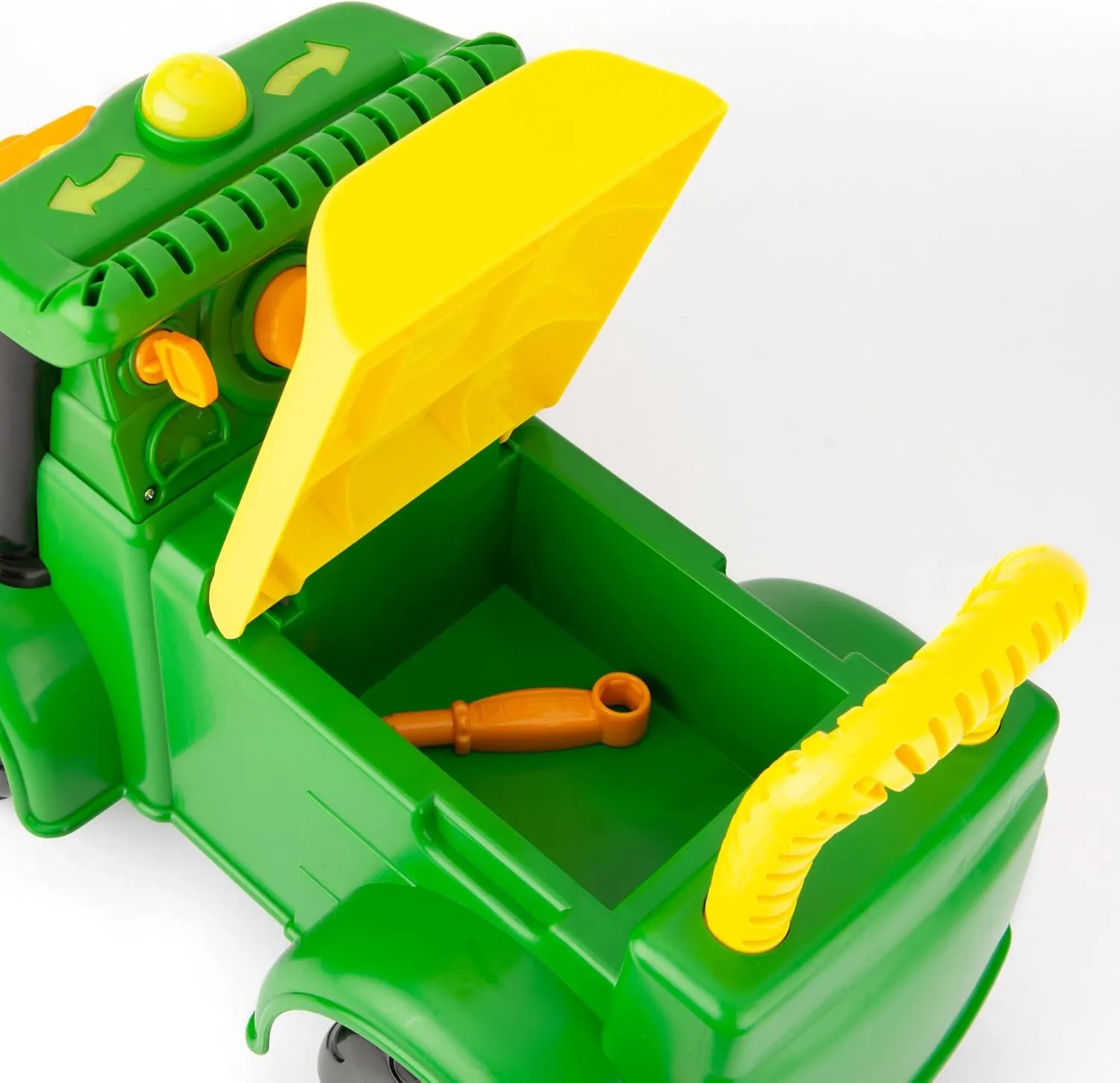 TOMY John Deere Johnny Tractor Ride On Toy - Foot to Floor Tractor Toy Featuring Building Toys with Take Apart Engine - John Deere Tractor Ride On - Toddler Outdoor Toys - Ages 12 Months and Up