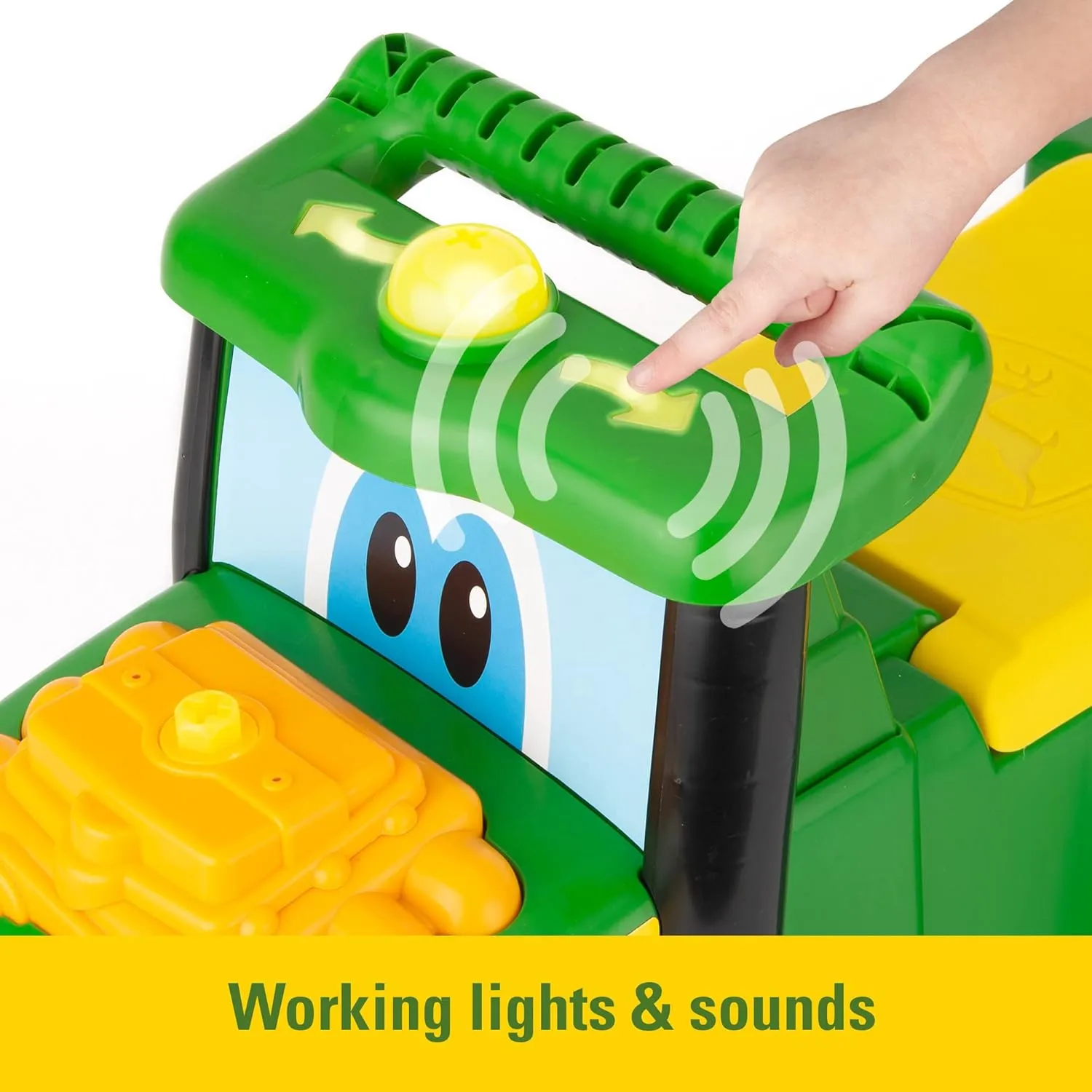 TOMY John Deere Johnny Tractor Ride On Toy - Foot to Floor Tractor Toy Featuring Building Toys with Take Apart Engine - John Deere Tractor Ride On - Toddler Outdoor Toys - Ages 12 Months and Up