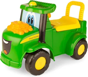 TOMY John Deere Johnny Tractor Ride On Toy - Foot to Floor Tractor Toy Featuring Building Toys with Take Apart Engine - John Deere Tractor Ride On - Toddler Outdoor Toys - Ages 12 Months and Up