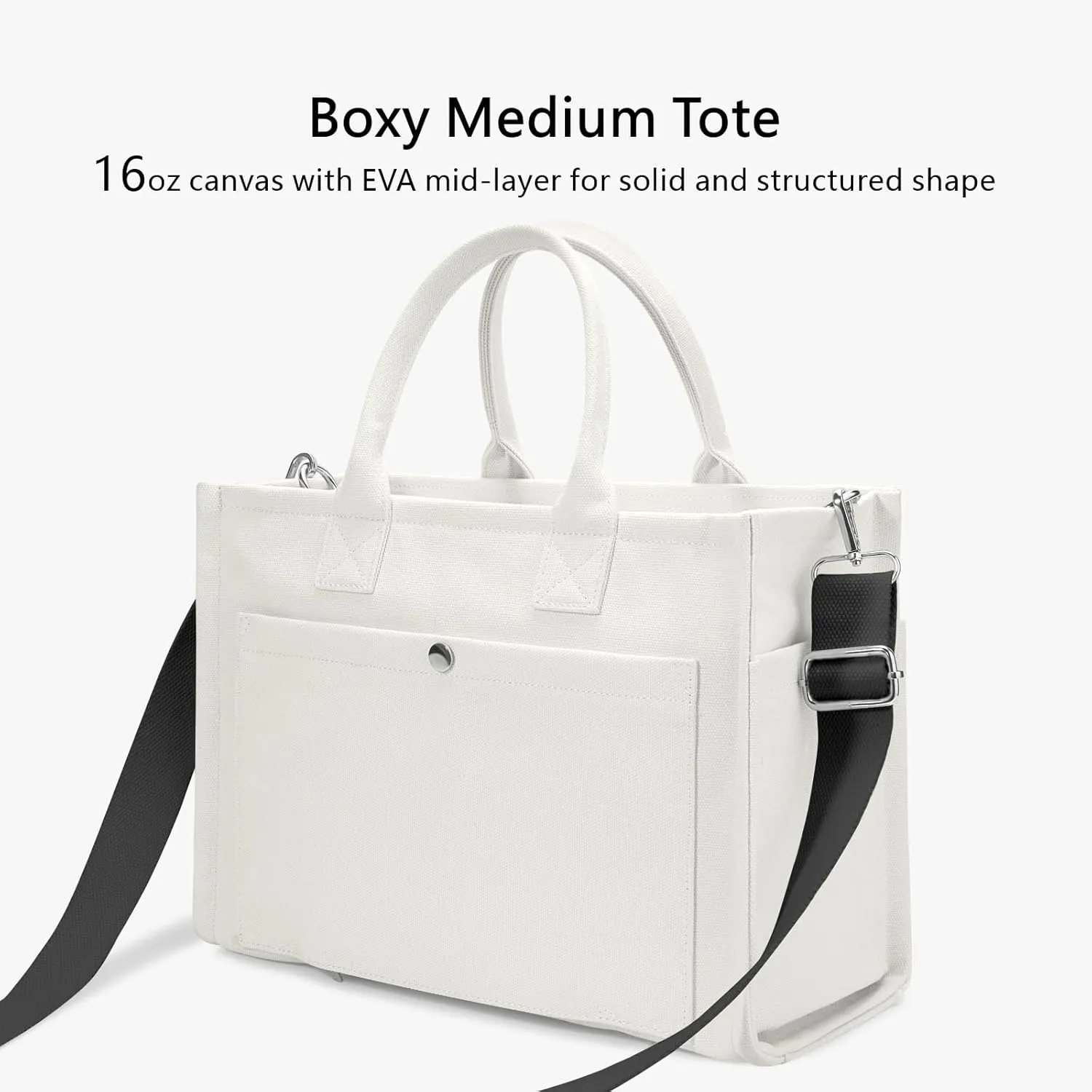 TOPDesign Heavy-Duty Canvas Tote Bag for Women, Crossbody Handbag with 9 Pockets, Everything Tote