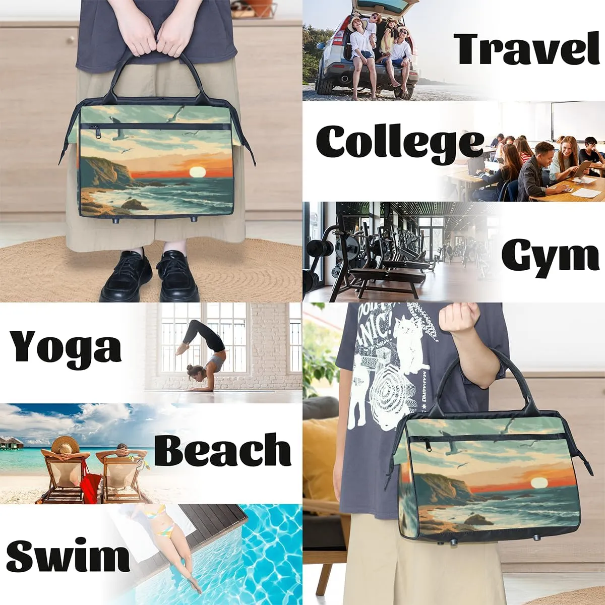 Tote Bag for Women, Lightweight Tote Bag with Zipper, Large Shoulder Bag Handbag for Travel, Work