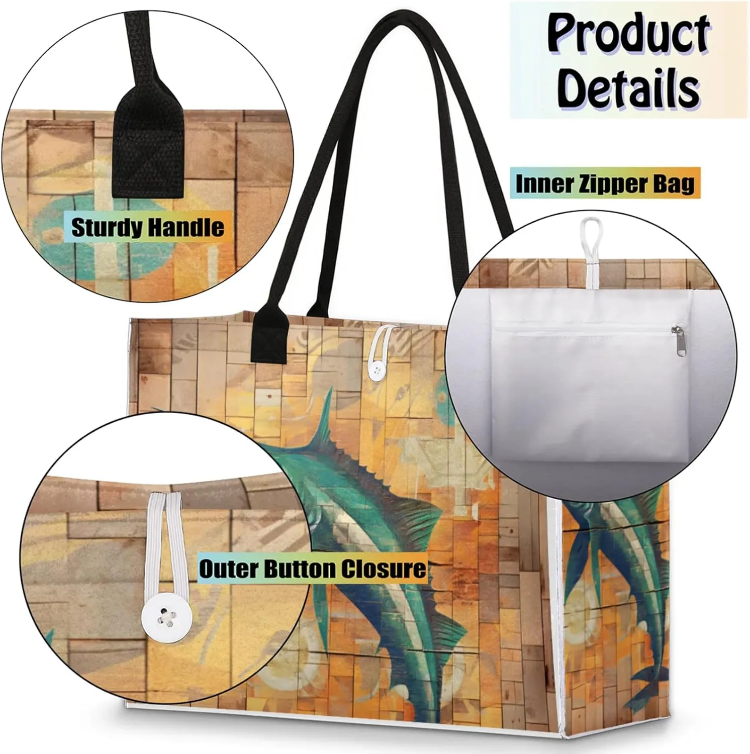 Tote Bag for Women Reusable Canvas Shoulder Bag