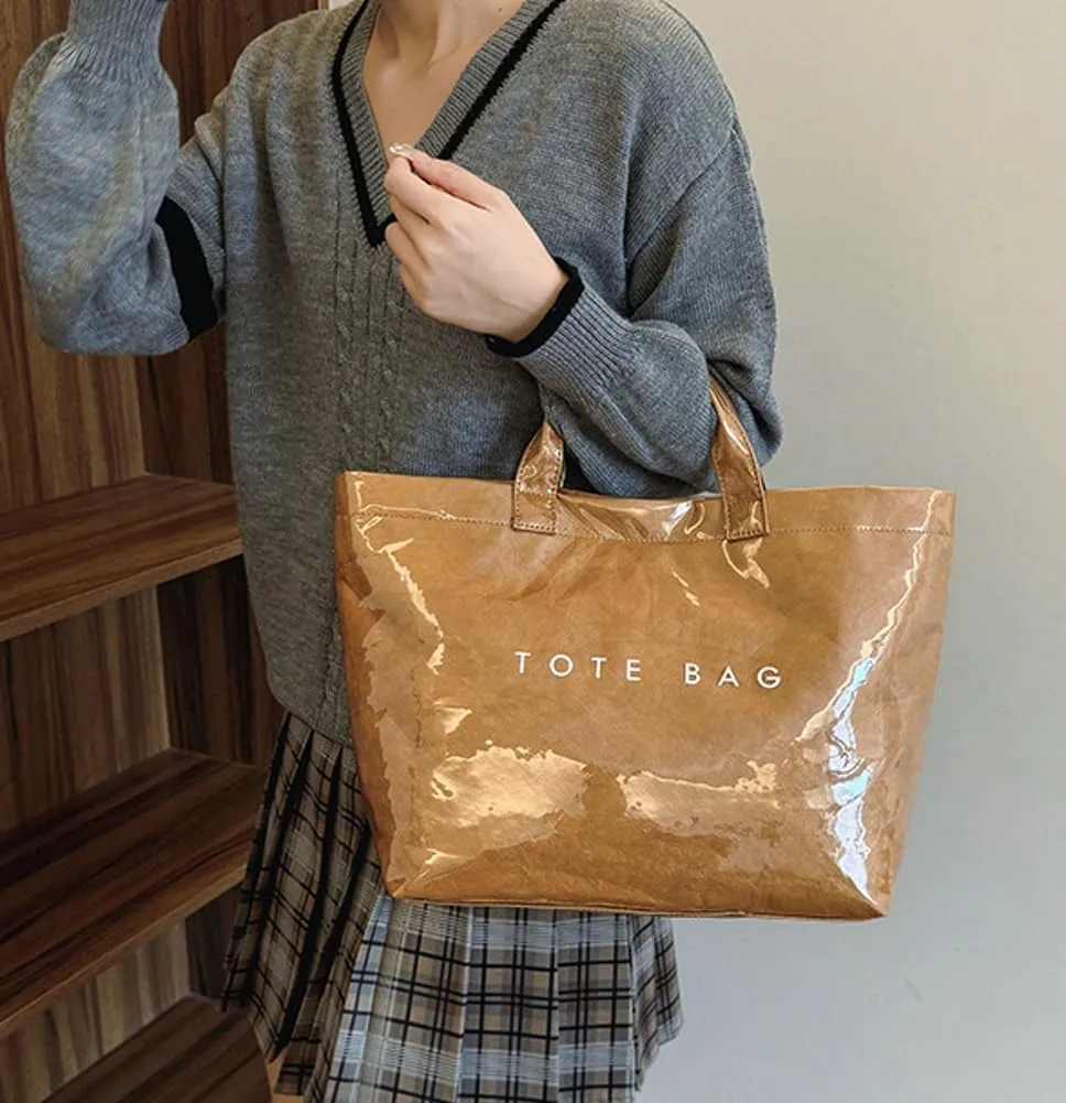 Tote Bag for Women Shoulder Bags Large Satchel and Purse Stylish Kraft Paper Handbag Dating Work Shopping