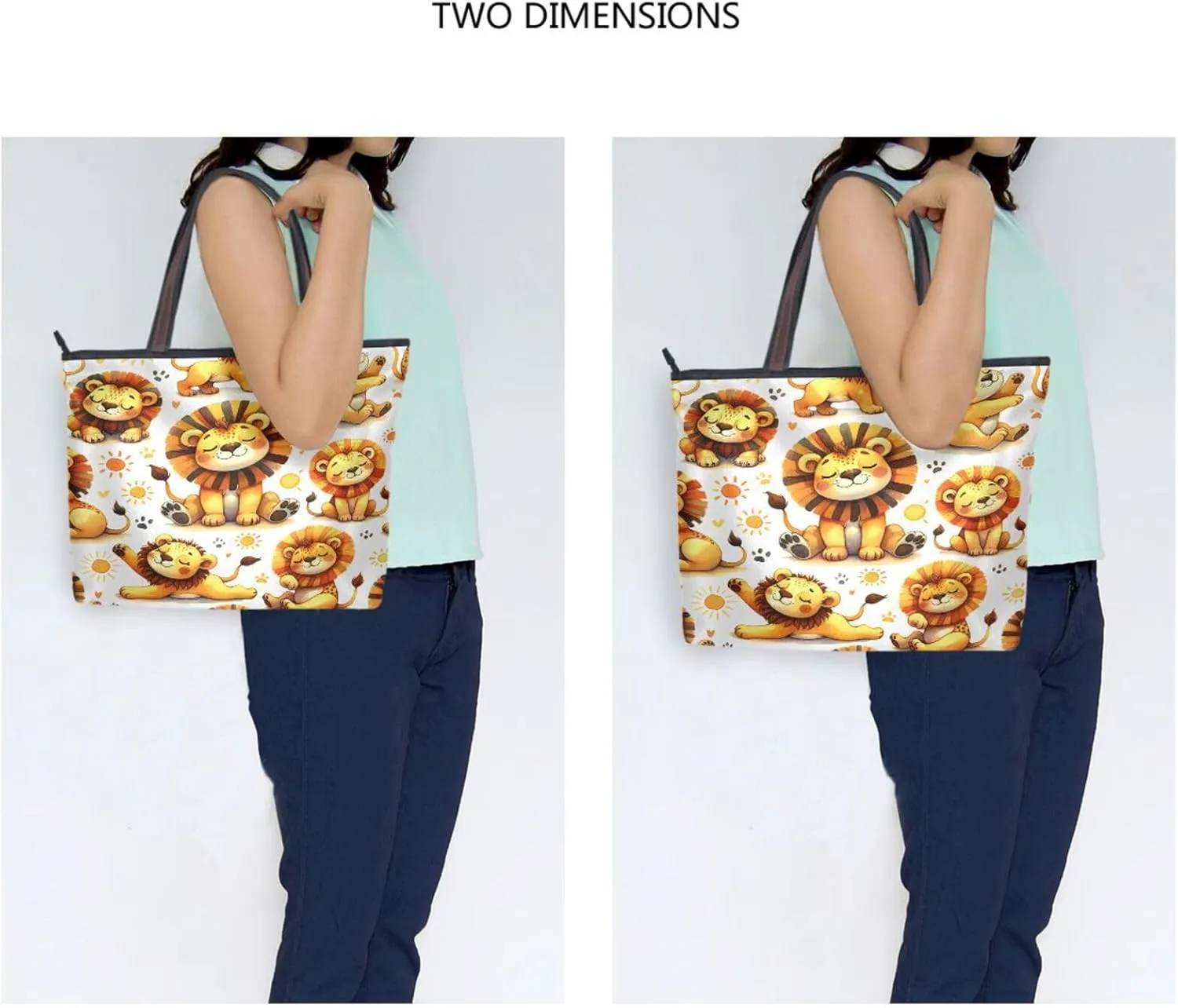 Tote Bag for Women with Zipper,Polyester Tote Purse Holiday Tote Bag Work Handbag Women Gift