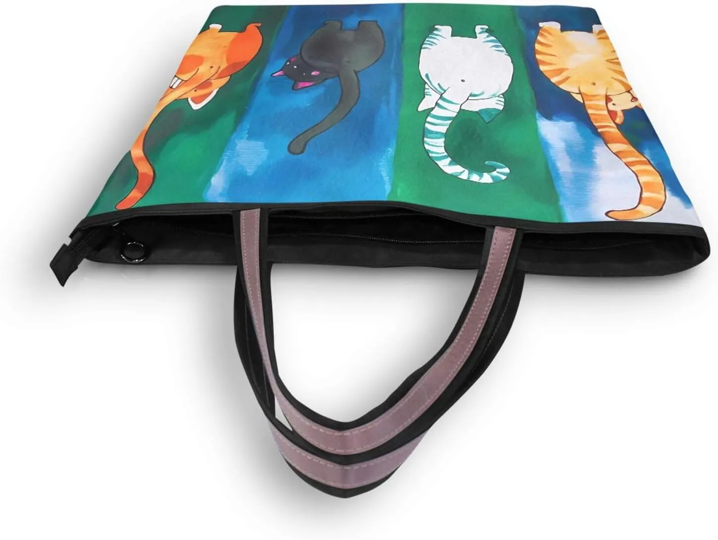 Tote Bag for Women with Zipper,Polyester Tote Purse Holiday Tote Bag Work Handbag Women Gift