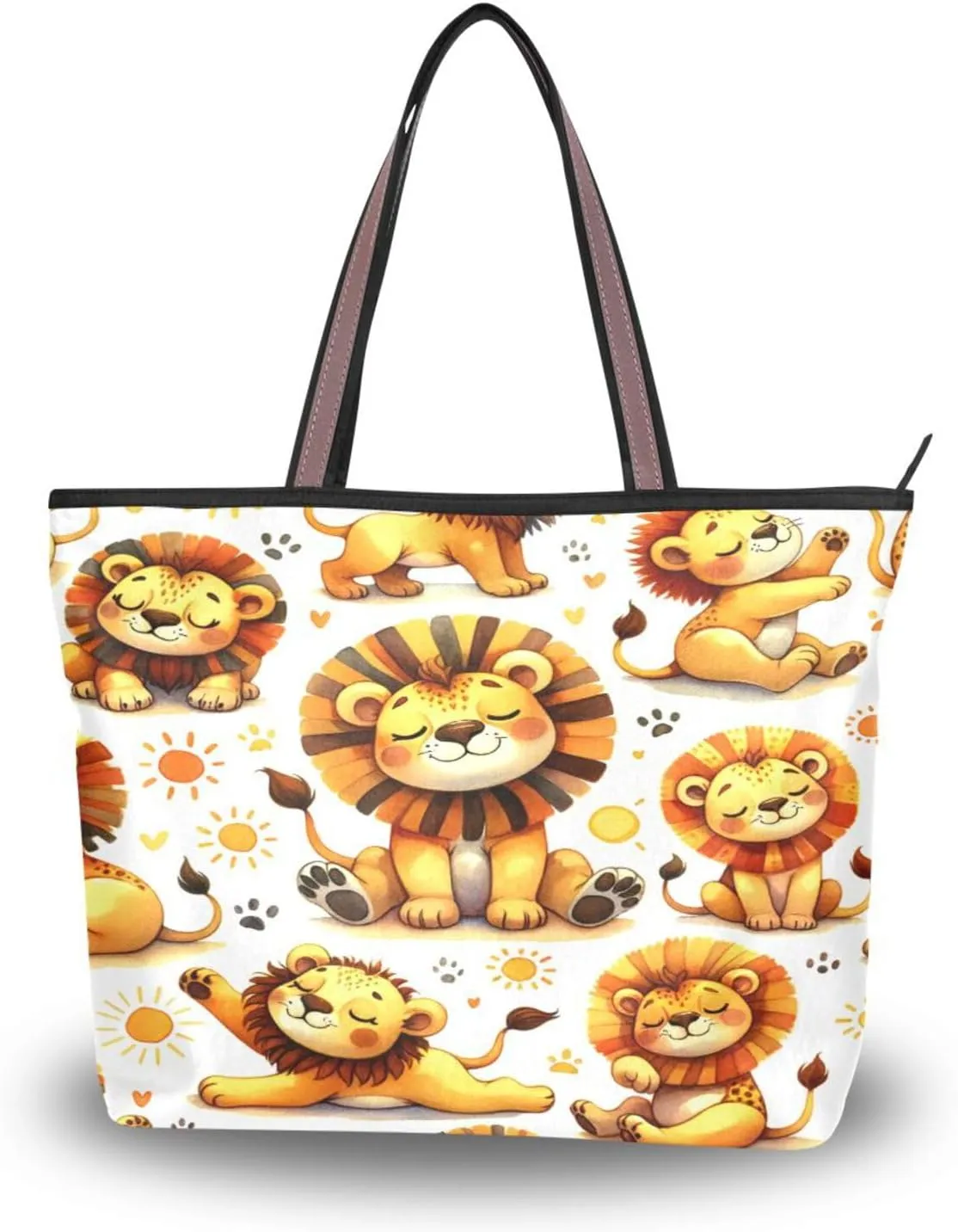 Tote Bag for Women with Zipper,Polyester Tote Purse Holiday Tote Bag Work Handbag Women Gift