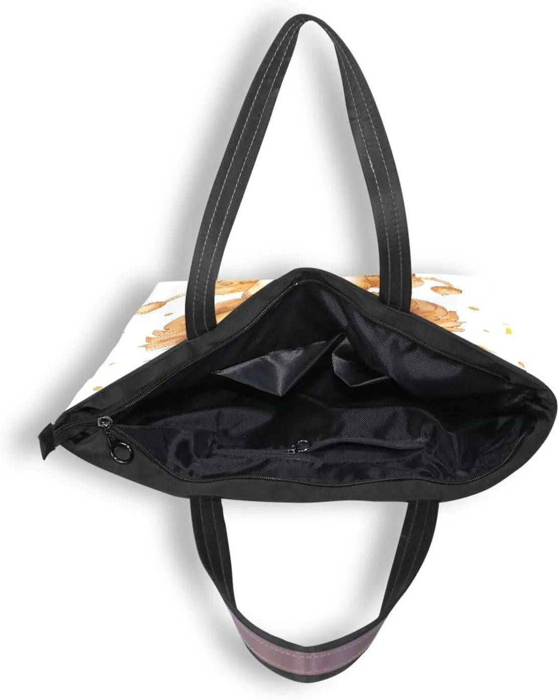 Tote Bag for Women with Zipper,Polyester Tote Purse Holiday Tote Bag Work Handbag Women Gift