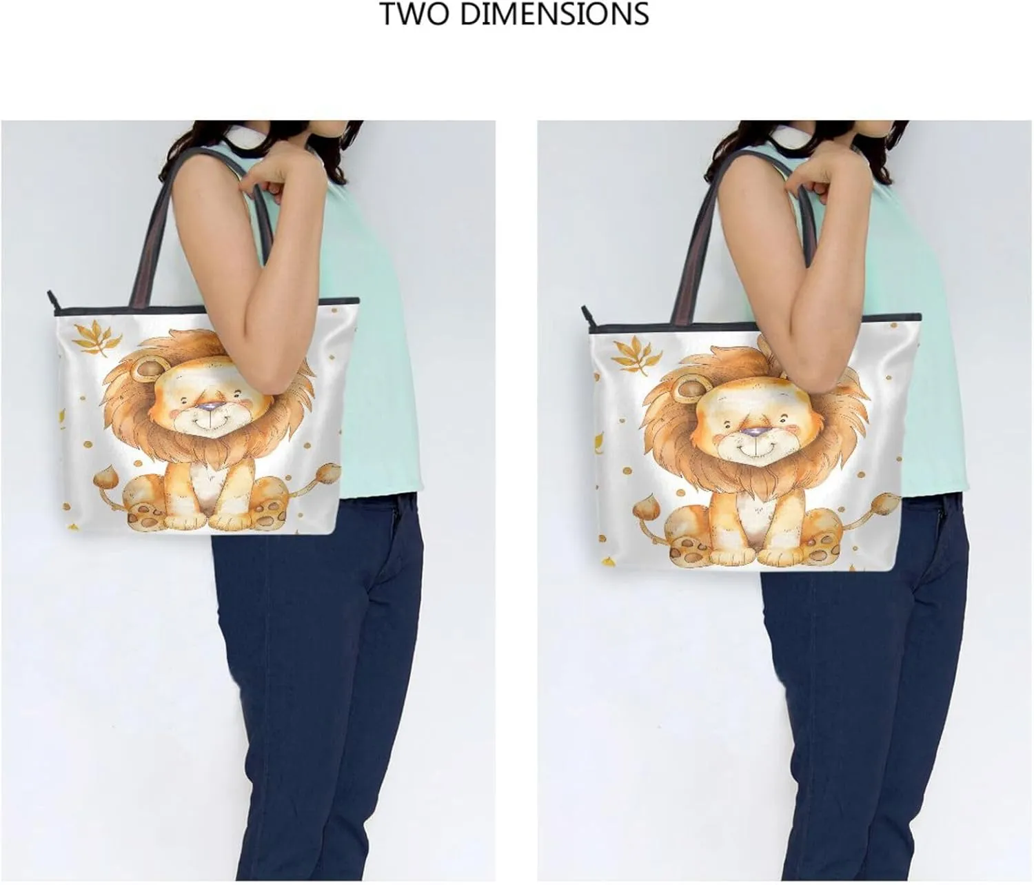 Tote Bag for Women with Zipper,Polyester Tote Purse Holiday Tote Bag Work Handbag Women Gift