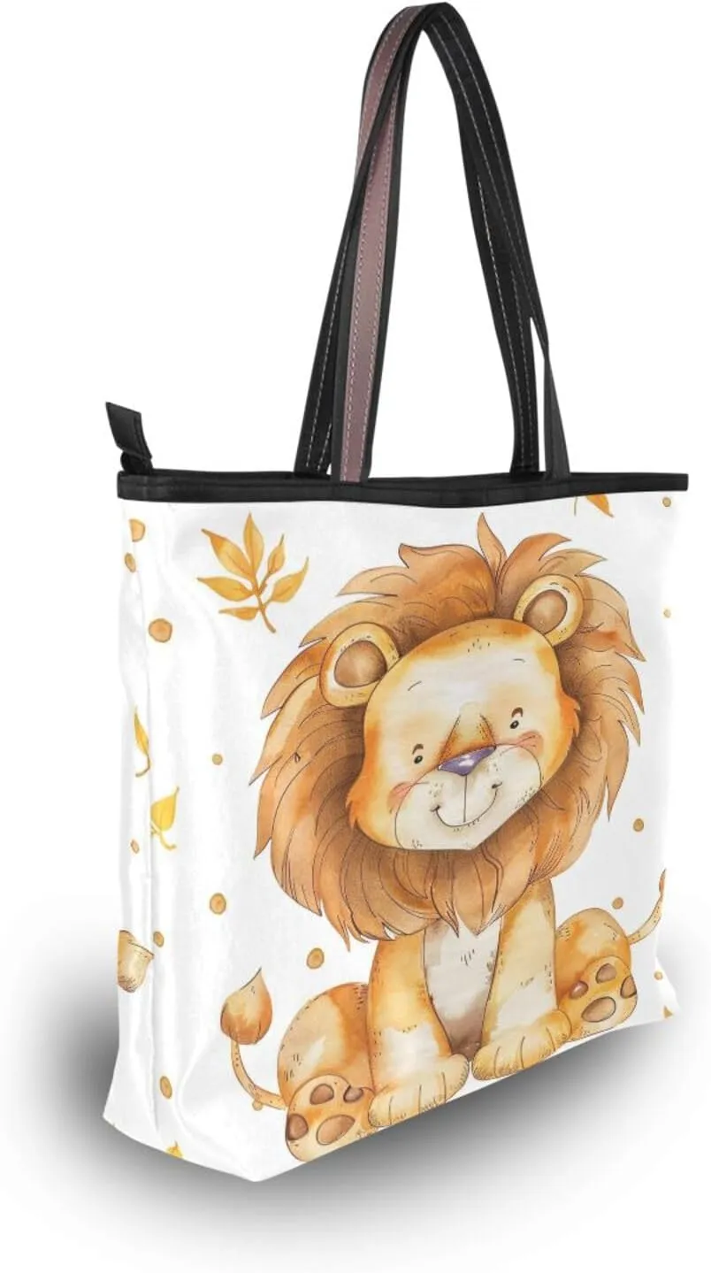 Tote Bag for Women with Zipper,Polyester Tote Purse Holiday Tote Bag Work Handbag Women Gift