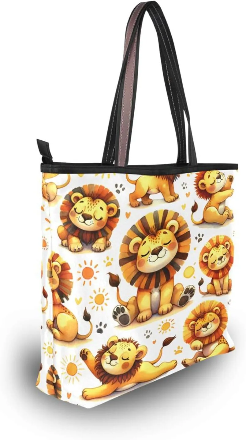 Tote Bag for Women with Zipper,Polyester Tote Purse Holiday Tote Bag Work Handbag Women Gift