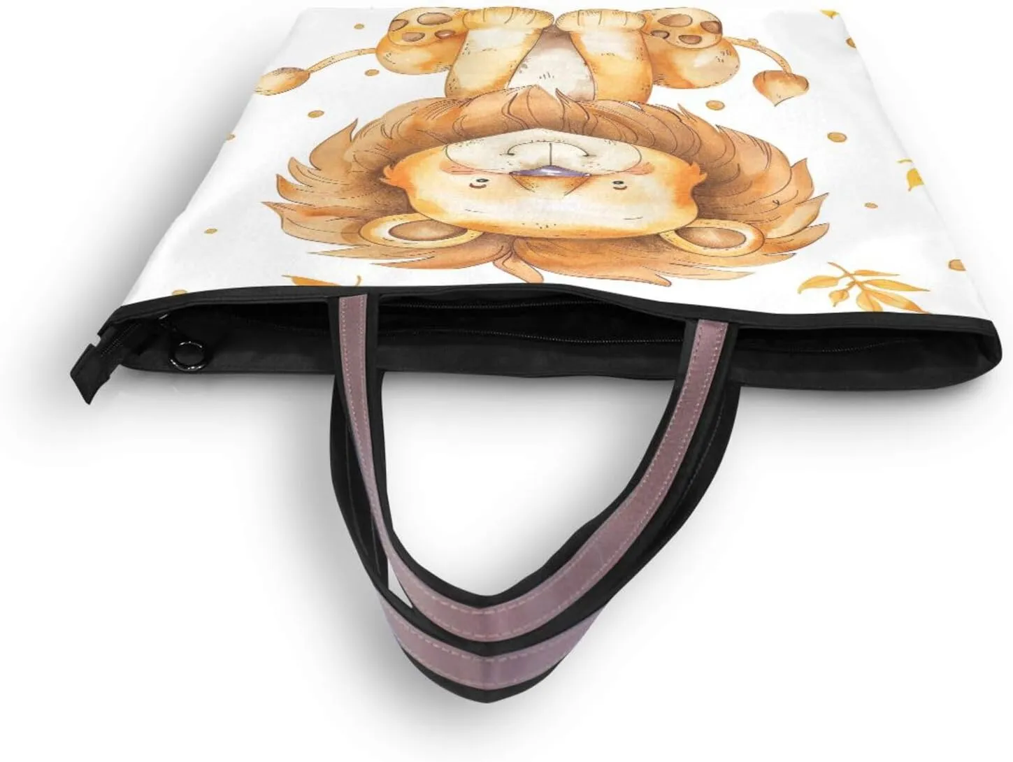 Tote Bag for Women with Zipper,Polyester Tote Purse Holiday Tote Bag Work Handbag Women Gift