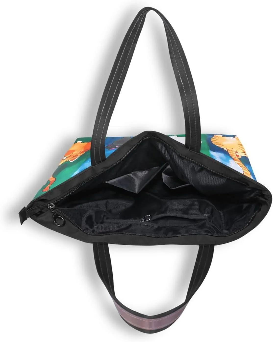 Tote Bag for Women with Zipper,Polyester Tote Purse Holiday Tote Bag Work Handbag Women Gift